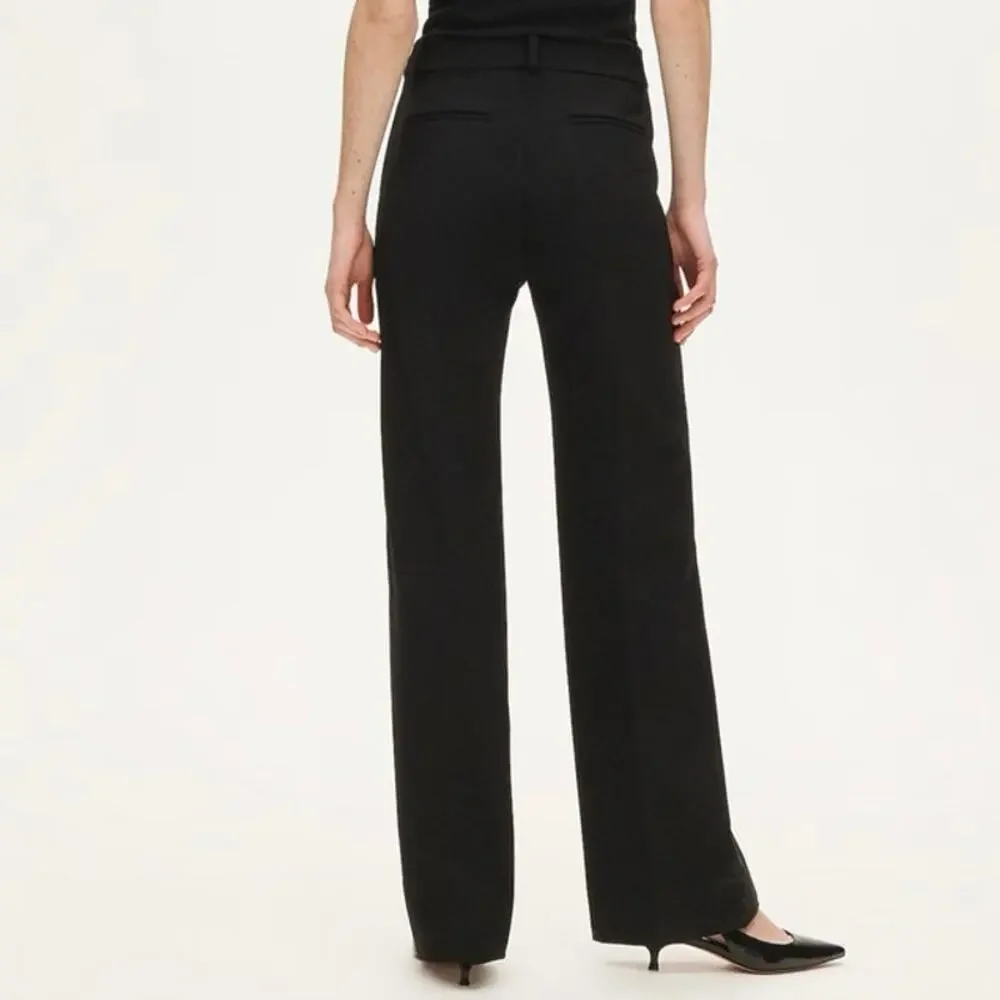 J.CREW Natalia Straight Leg Pant Four Season Stretch Carreman Black Size 12 NWT